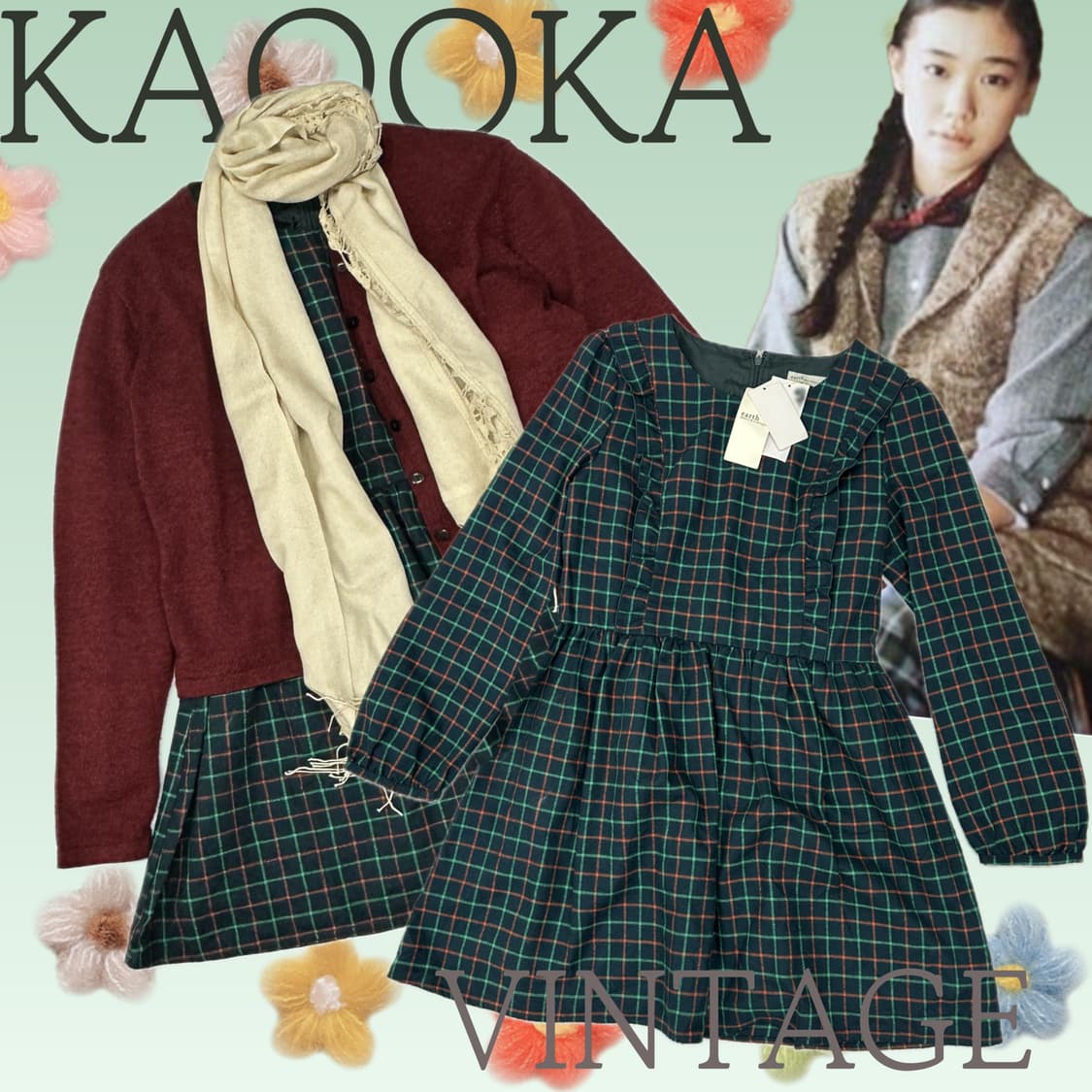 ♥️하구미의 어스뮤직  코디세트♥️ 머플러 원피스 베이비돌 레드 가디건 상품이미지1