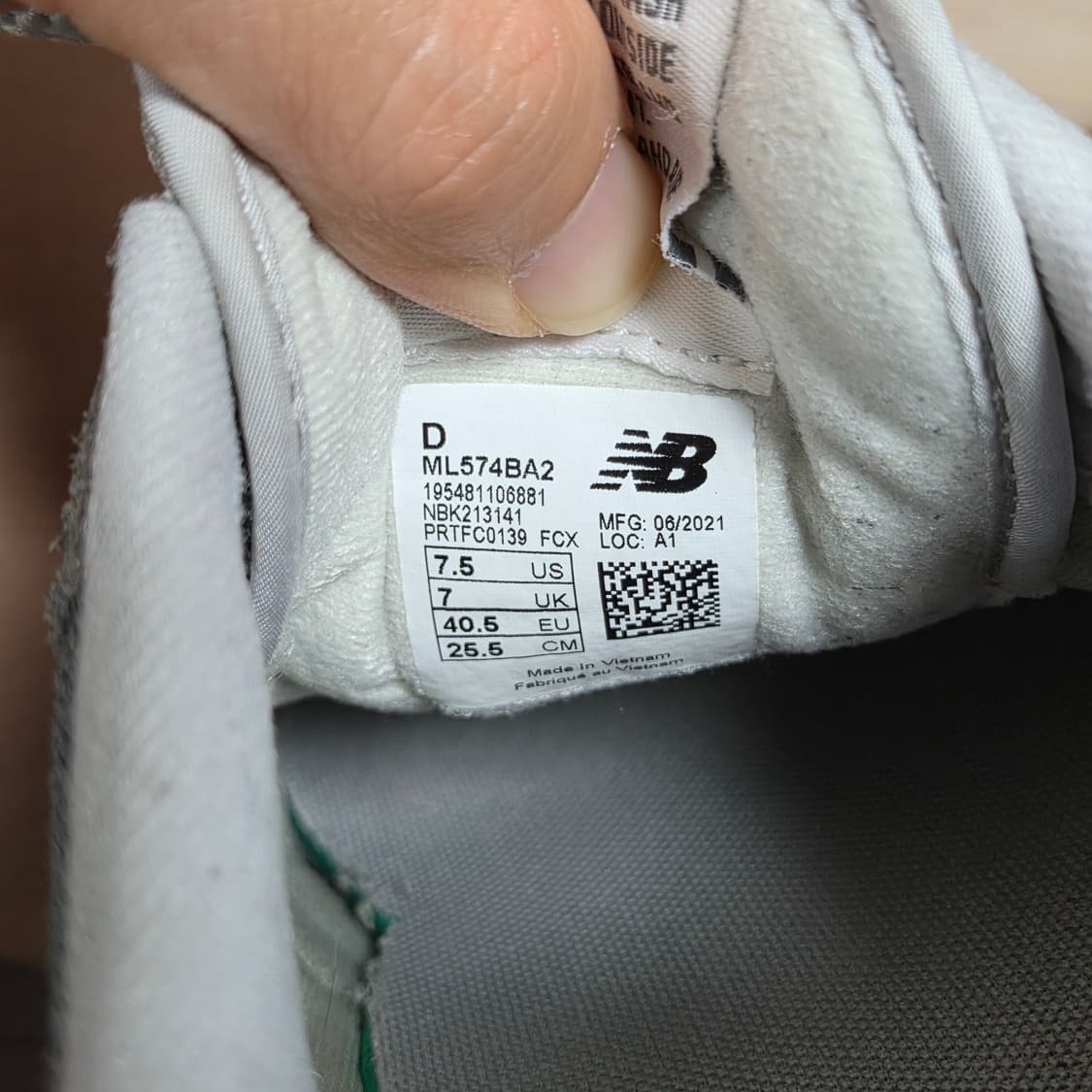 255 뉴발란스 574 그레이 블루 / 574BA2 운동화 상품이미지5