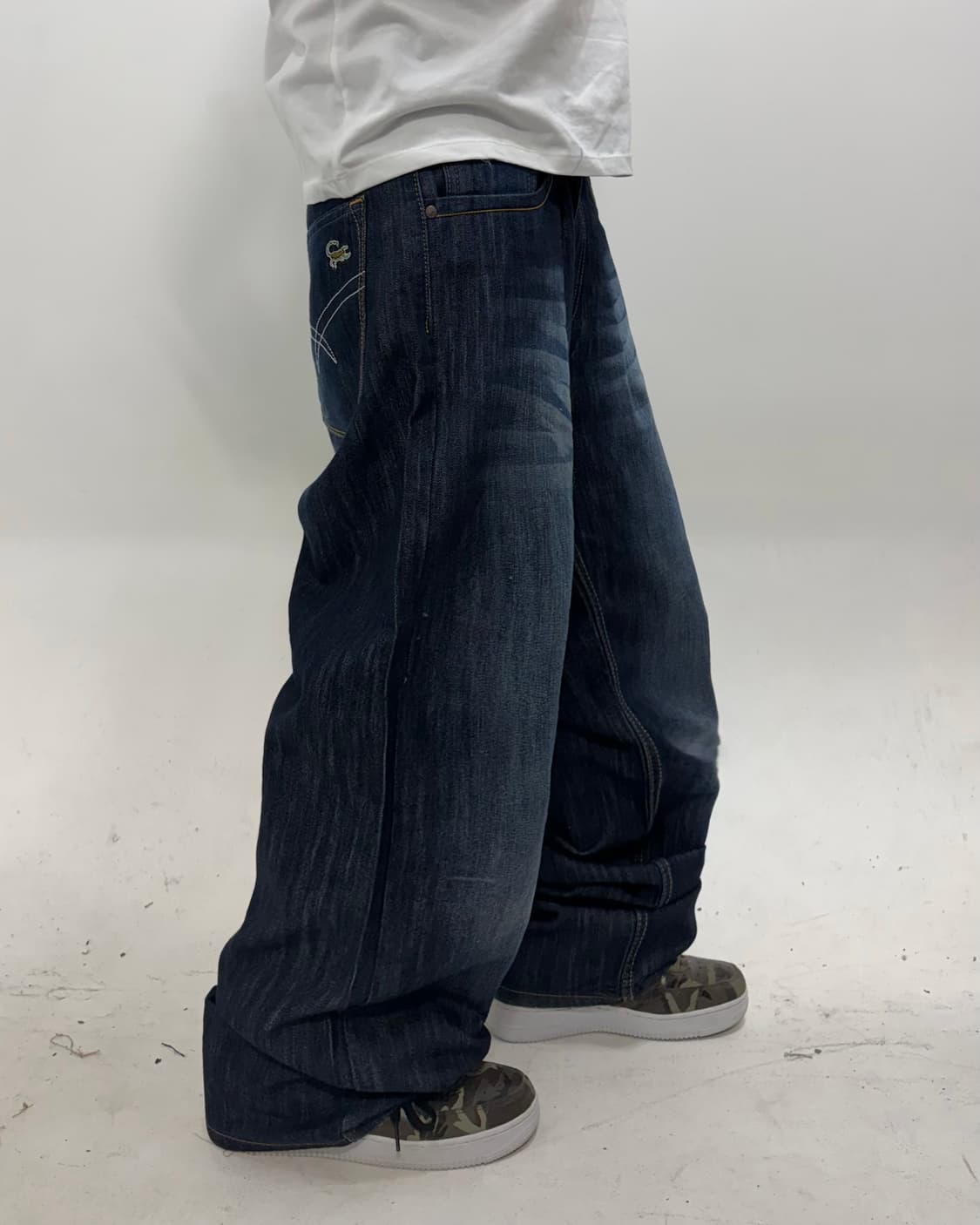 90s 빈티지 악어패치 캣워싱 와이드팬츠 상품이미지4