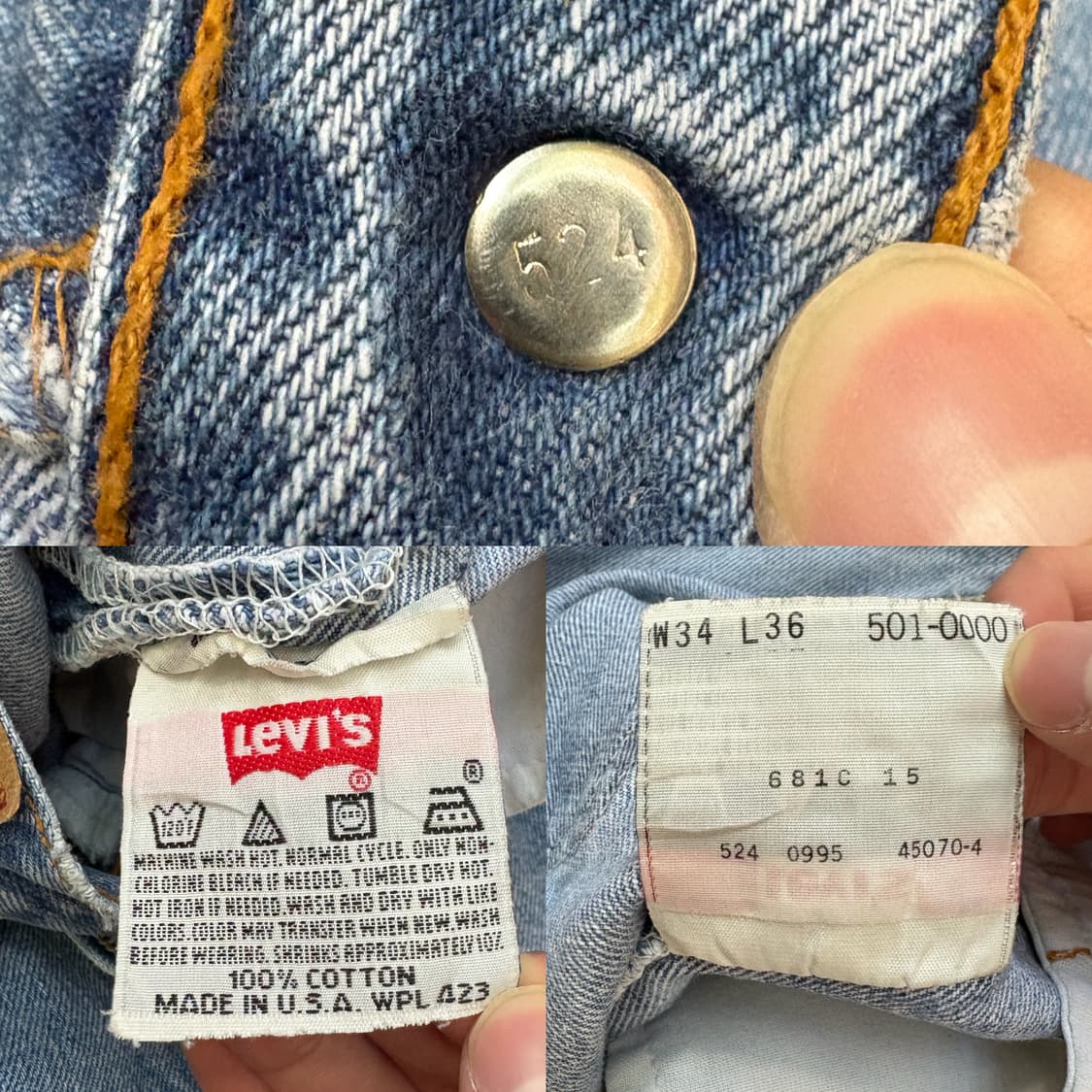 90s USA 리바이스 Levi’s 501XX 데님 팬츠 상품이미지10
