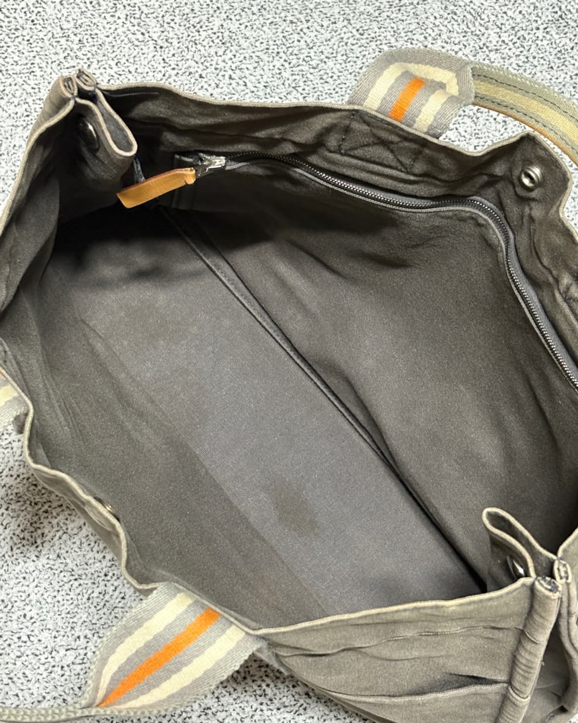 에르메스 2001 긴자 스토어 한정 후루토 캔버스 토트백 그레이/오렌지 상품이미지7