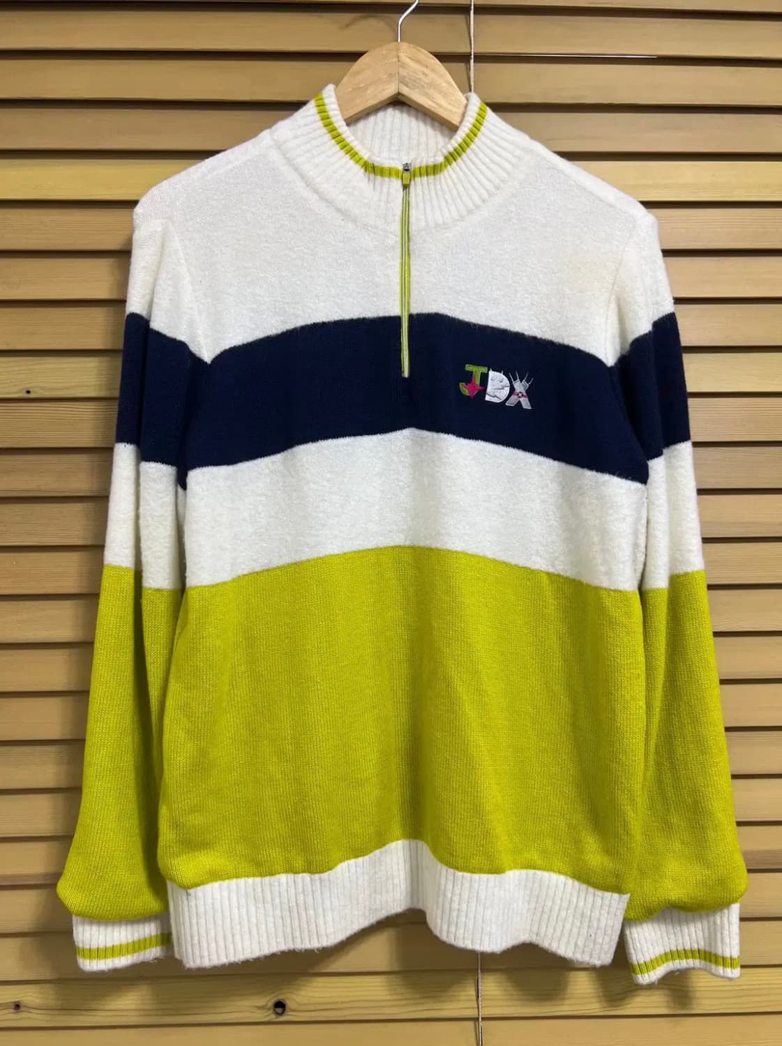 제이디엑스 JDX 남성 배색 울방풍반집업니트 상품이미지2