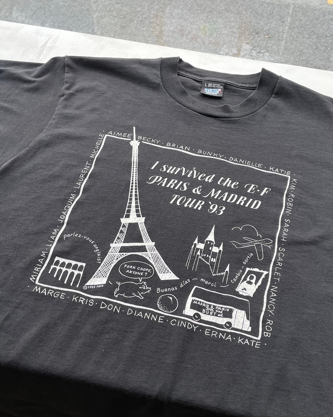 ‘Madrid & Paris tour 93’ T-shirt L 상품이미지4