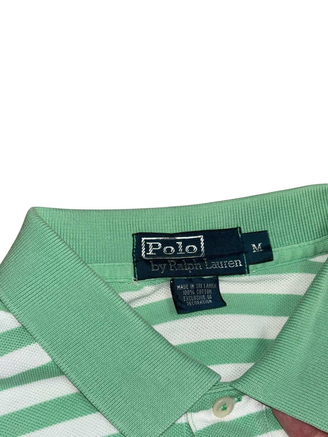 폴로 랄프로렌 연두색 스트라이프 카라티 반팔티 상품이미지5