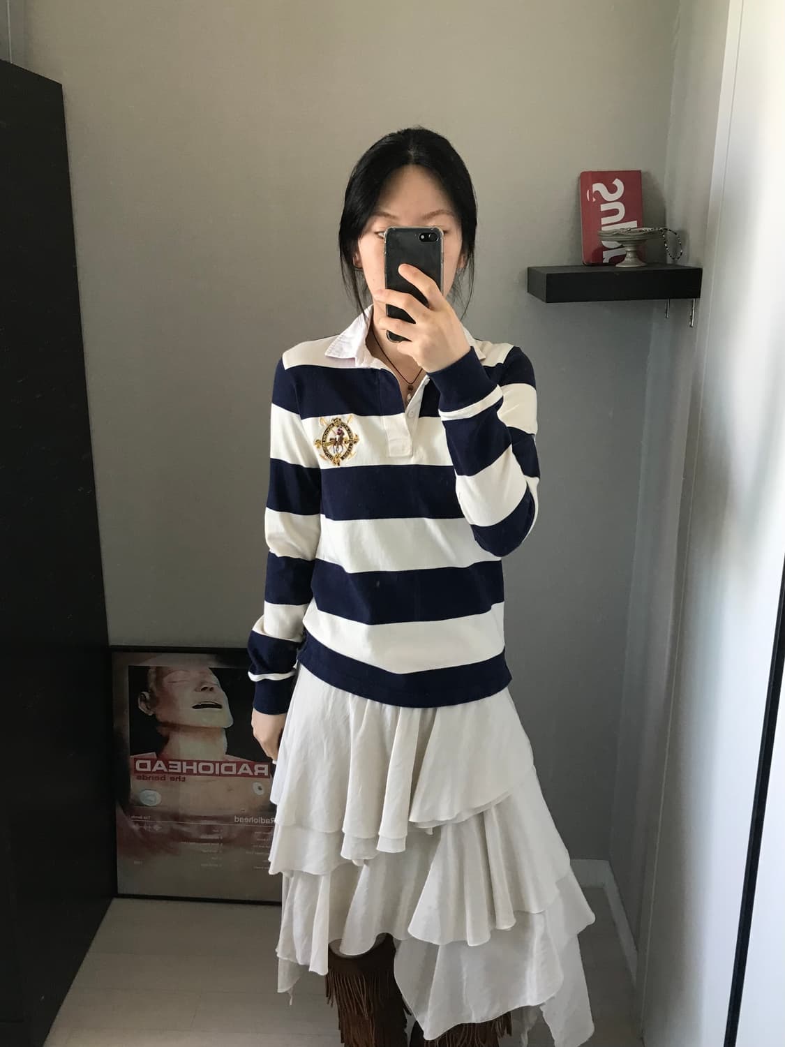 폴로 랄프로렌 클럽 로고 스트라이프 럭비티 상품이미지1