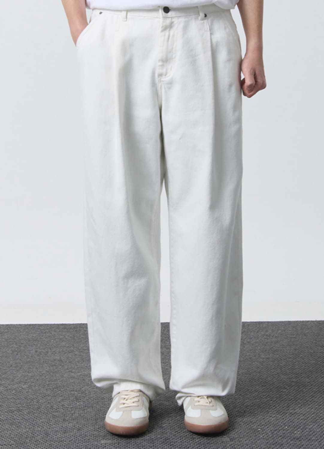 디미트리블랙 와이드 데님 팬츠_크림 상품이미지1