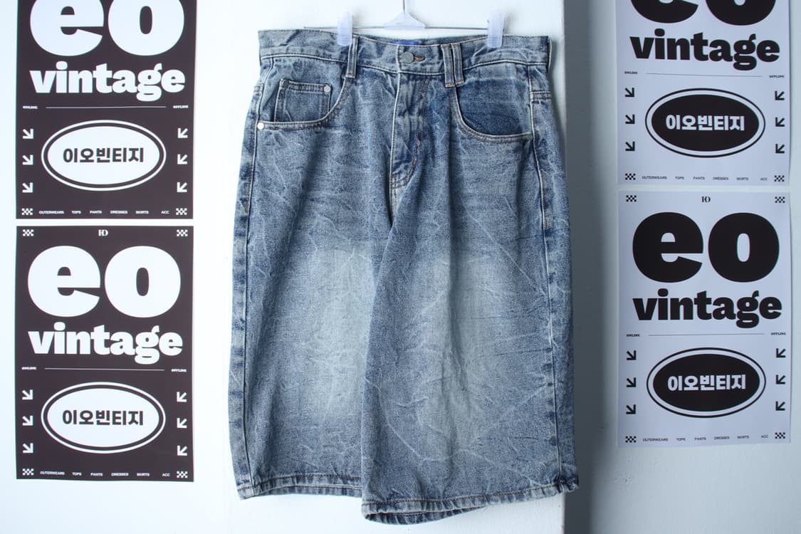 (M-L) 데케트 반바지 팬츠 버뮤다 데님 청 워싱-P9890 상품이미지2