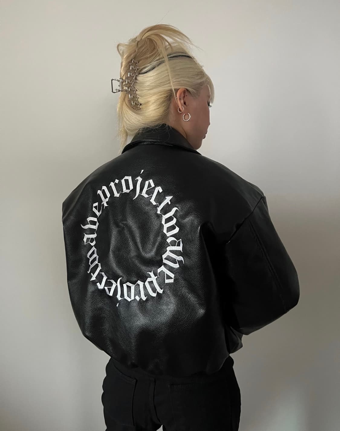 레터링 레더 블루종 항공점퍼 패딩  상품이미지7