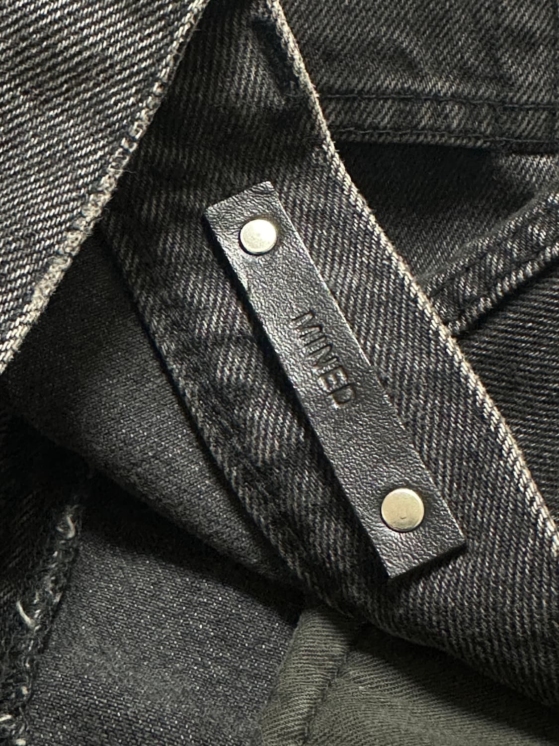 와코마리아X마인데님 테이퍼드 데님 블랙 M 상품이미지4