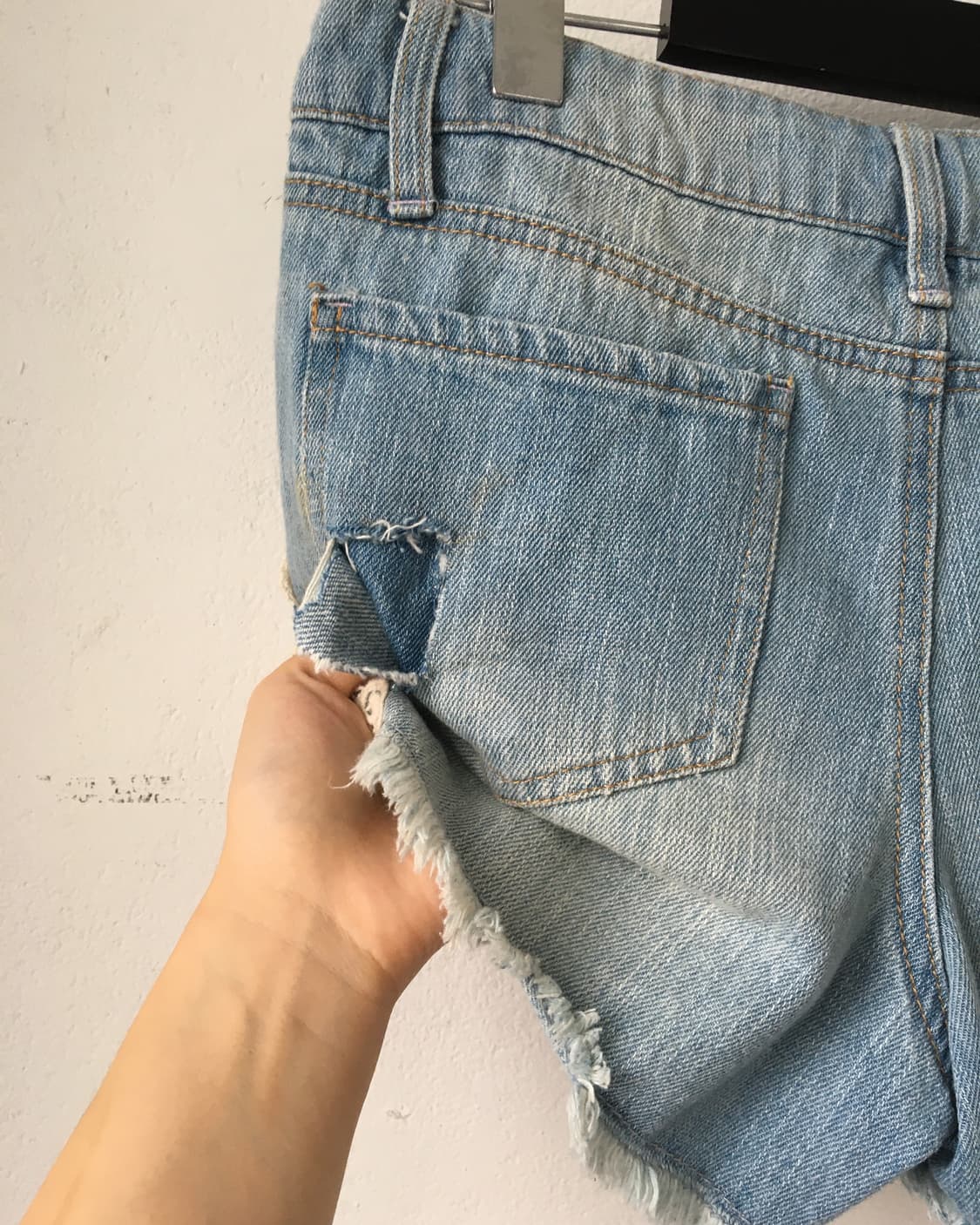 Crochet trimming denim short 상품이미지5
