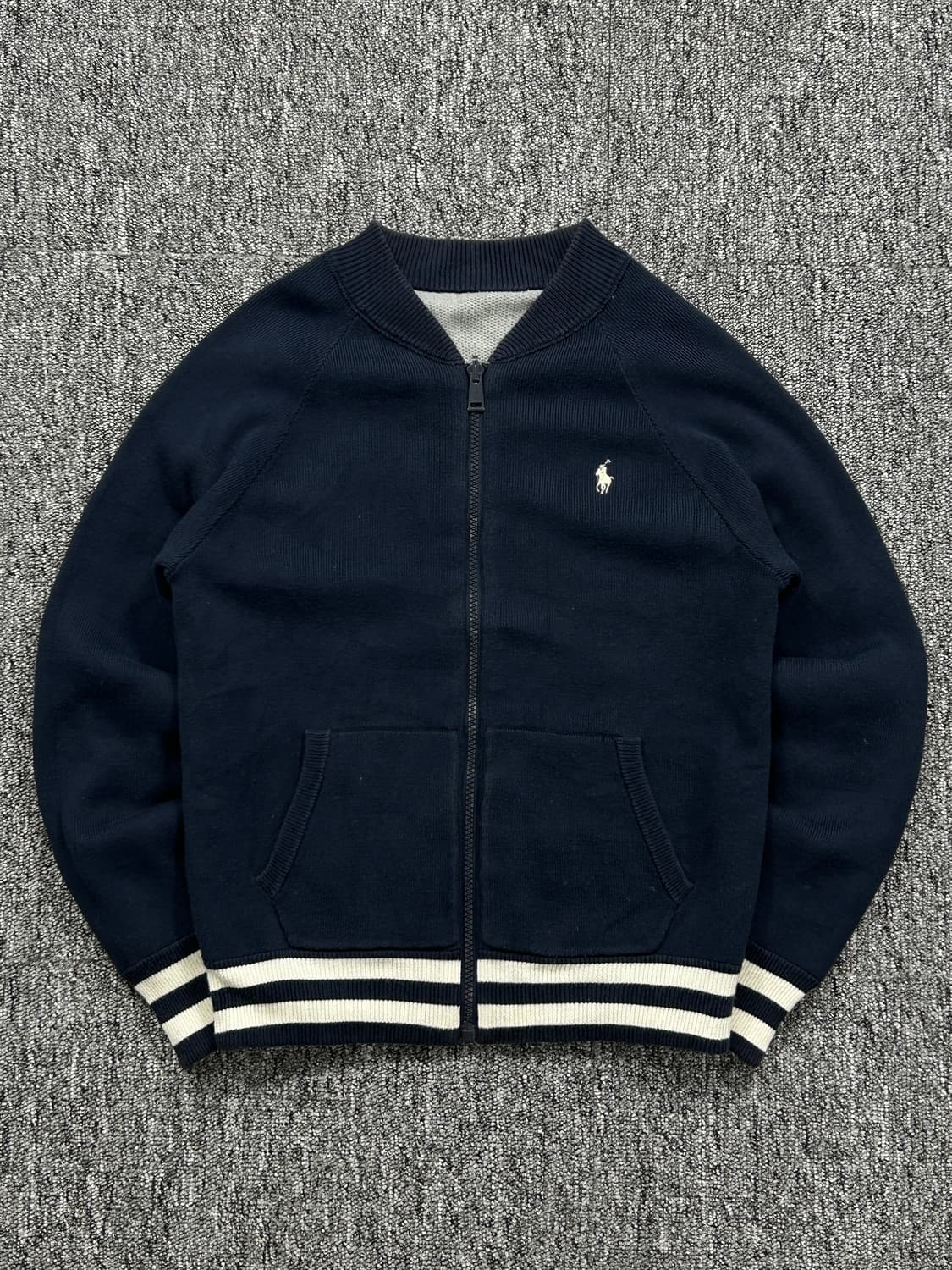 폴로 랄프로렌 빅포니 네이비 그레이 리버시블 니트집업 상품이미지2