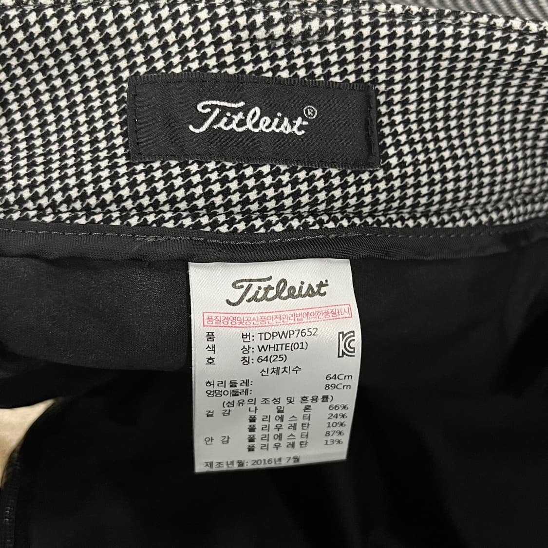 [정품/25] 타이틀리스트 체크 패턴 스커트 b17 상품이미지4