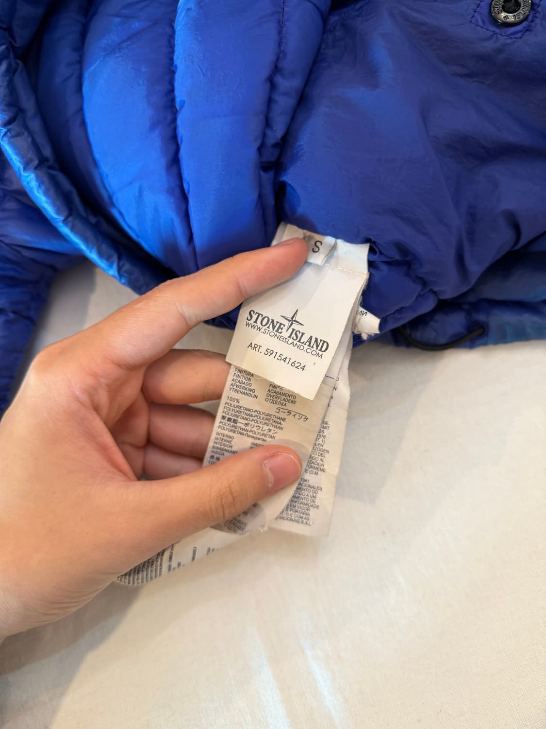 13FW 스톤아일랜드 가먼트 다이드 구스다운 경량패딩 블루 상품이미지8