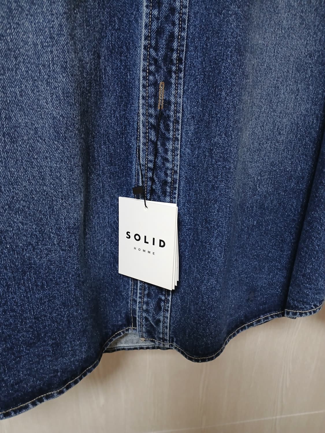 솔리드옴므 백로고 데님셔츠 자켓 셔켓 50 새상품 상품이미지2