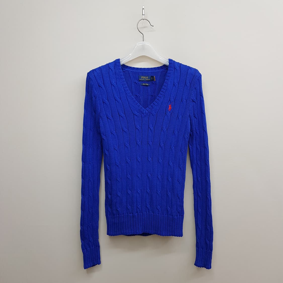 폴로 랄프로렌 피마코튼 케이블 브이넥 니트 S사이즈 상품이미지1