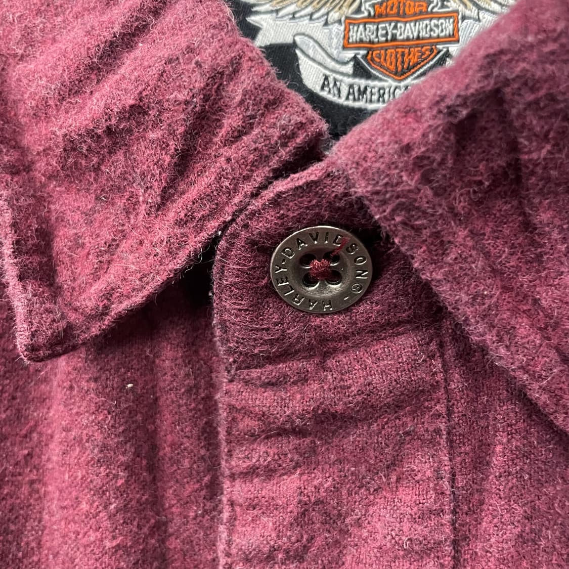 00s 할리데이비슨 모터사이클 바이커 플란넬 포켓 셔츠 N211 상품이미지6