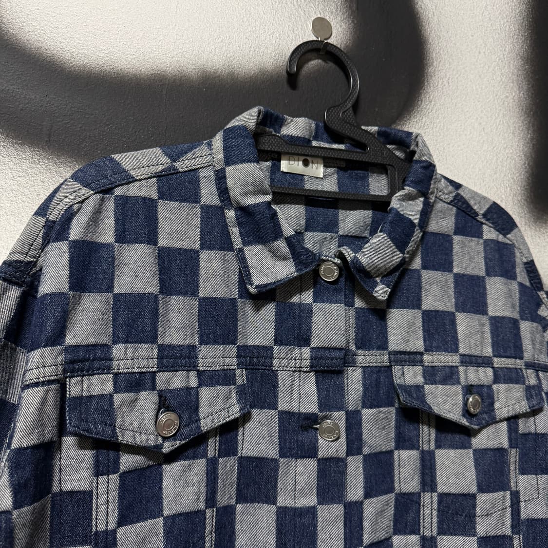 VTG 빈티지 체커보드 패턴 투포켓 데님 자켓 상품이미지3