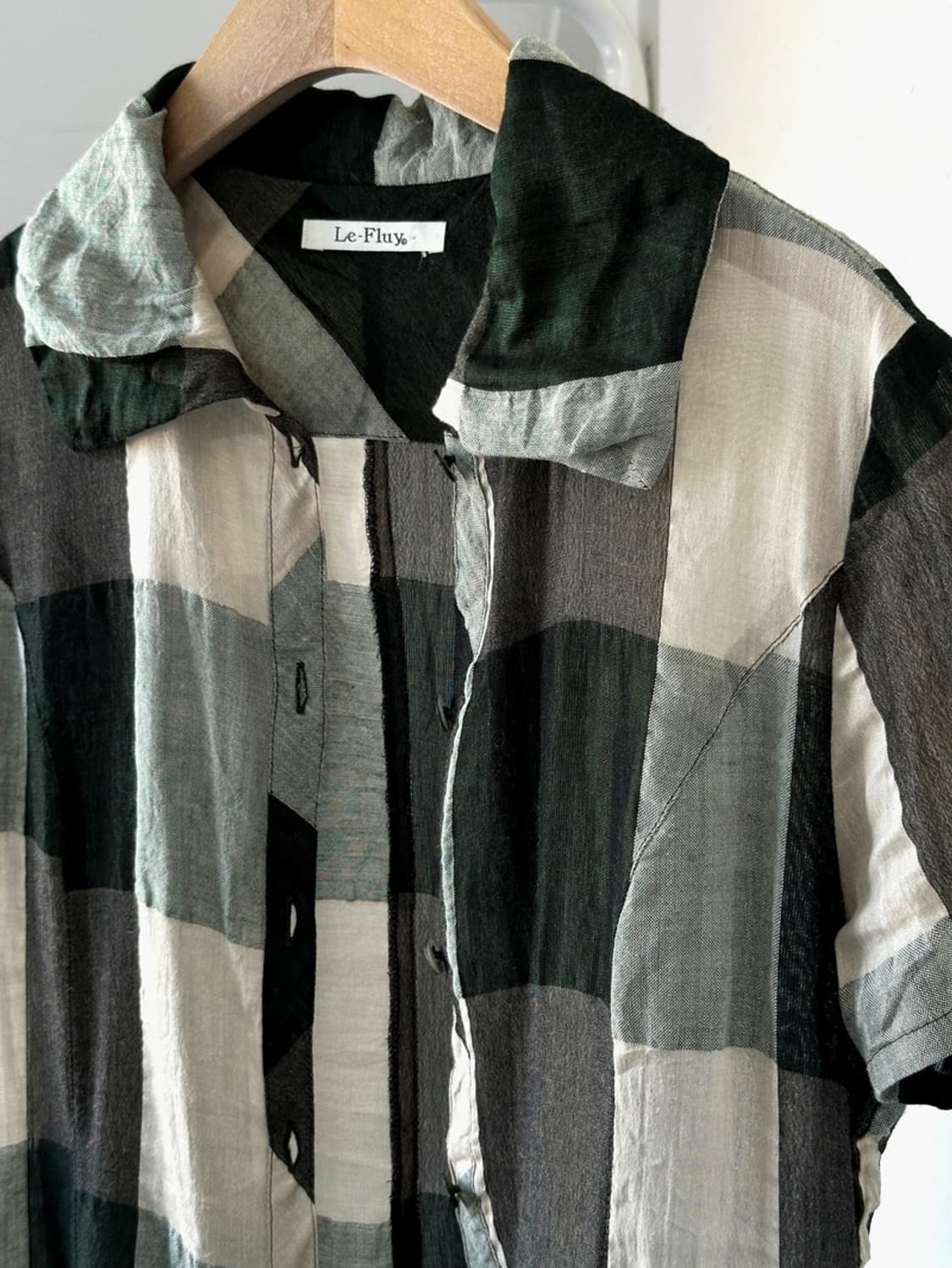 Cotton linen shirred panel design onepie 상품이미지4