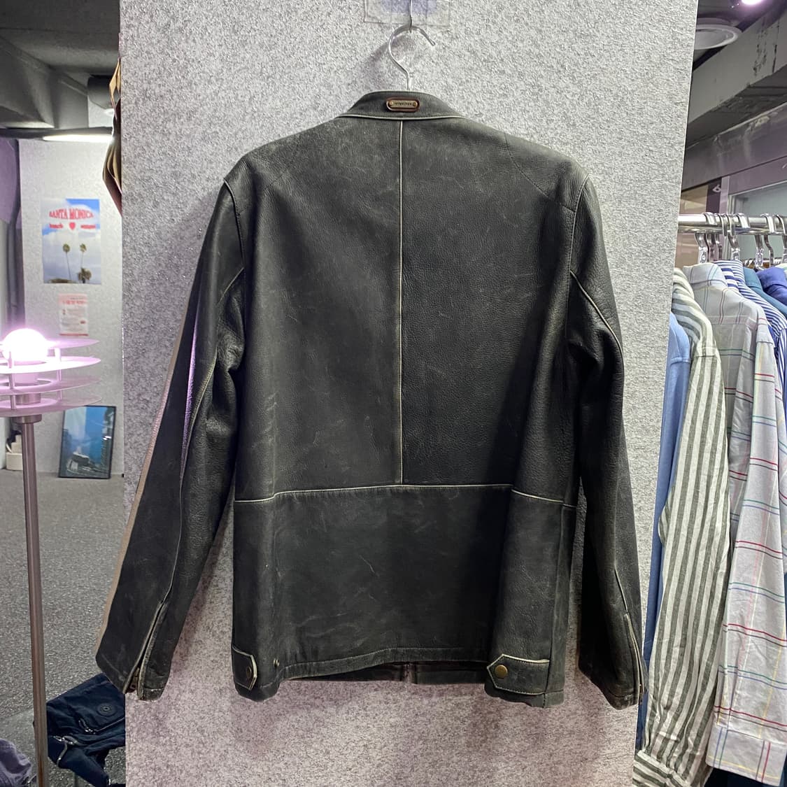 인터크루 빈티지 워시드 트랙탑 레더자켓 B4495 상품이미지4