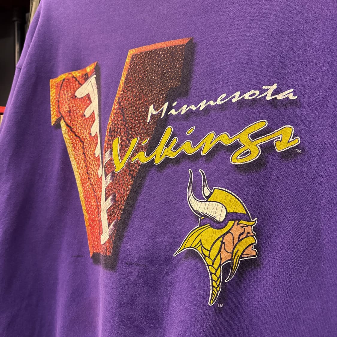 90s 리 스포츠 NFL 미네소타 바이킹스 퍼프 프린팅 스웻셔츠 N786 상품이미지5
