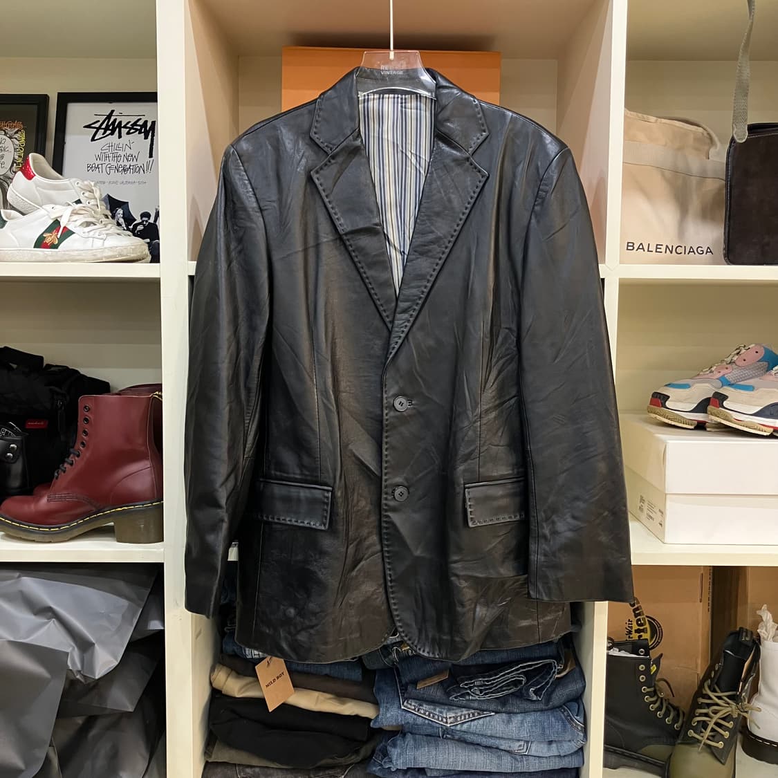 VTG 빈티지 레더 블레이저 M 상품이미지1
