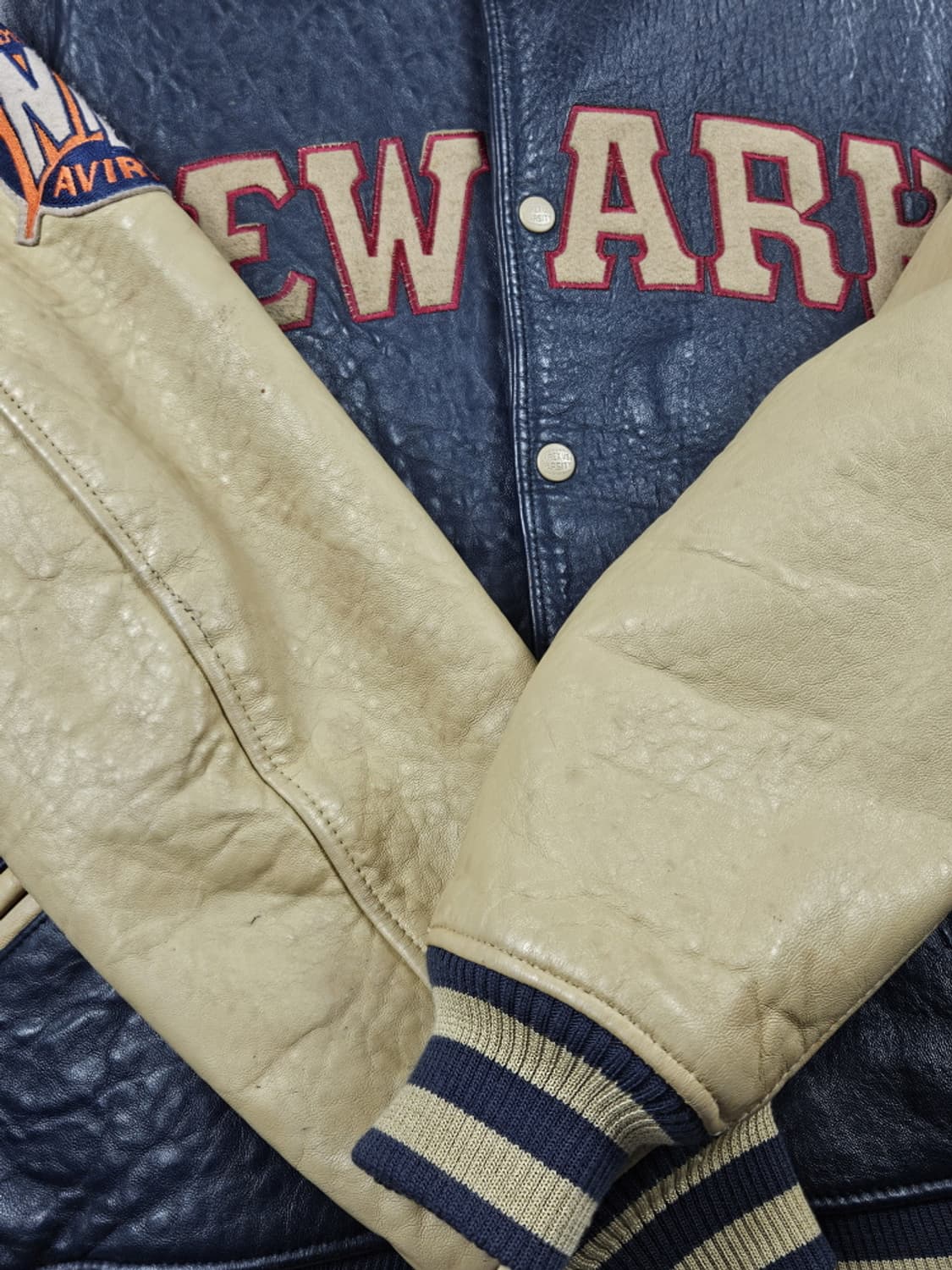 아비렉스 NEWARK BEARS 가죽 바시티 자켓 ( M )/ 10016 상품이미지8