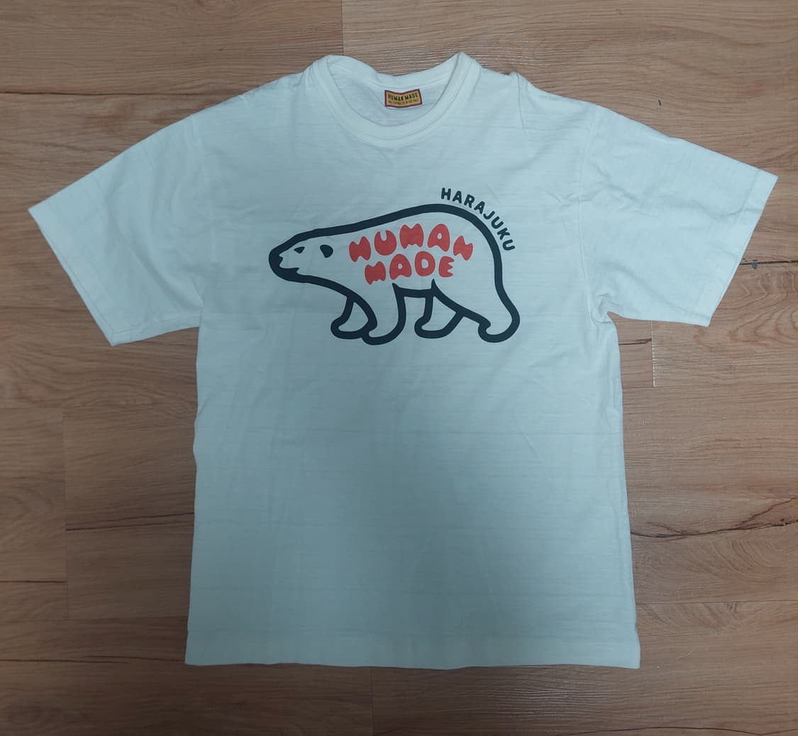 휴먼 메이드 애니멀 그래픽 티셔츠 폴라 베어 화이트 - 하라주쿠 스토어  상품이미지2