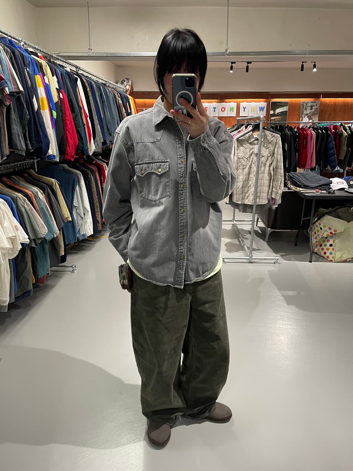 빈티지 흑청 웨스턴 셔츠 상품이미지3