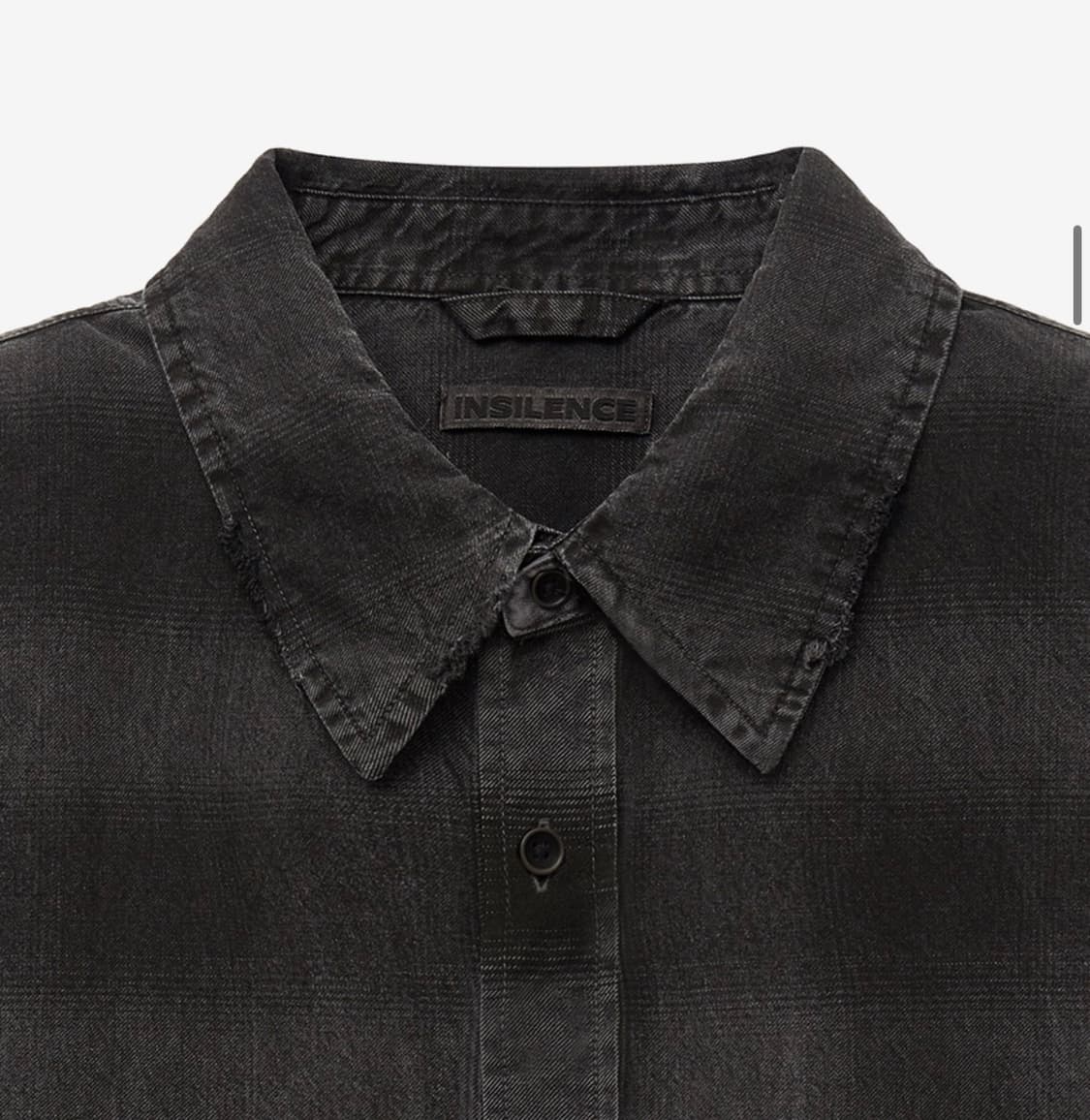 인사일런스 디스트로이드 다잉 체크 셔츠 WASHED BLACK L사이즈 상품이미지2