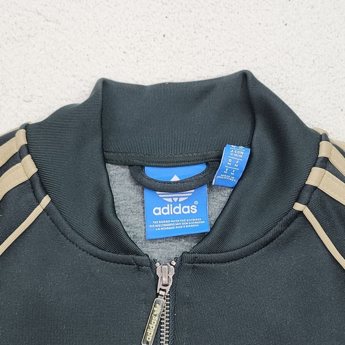 ADIDAS 딥그린+베이지 트랙탑 저지 M 상품이미지6
