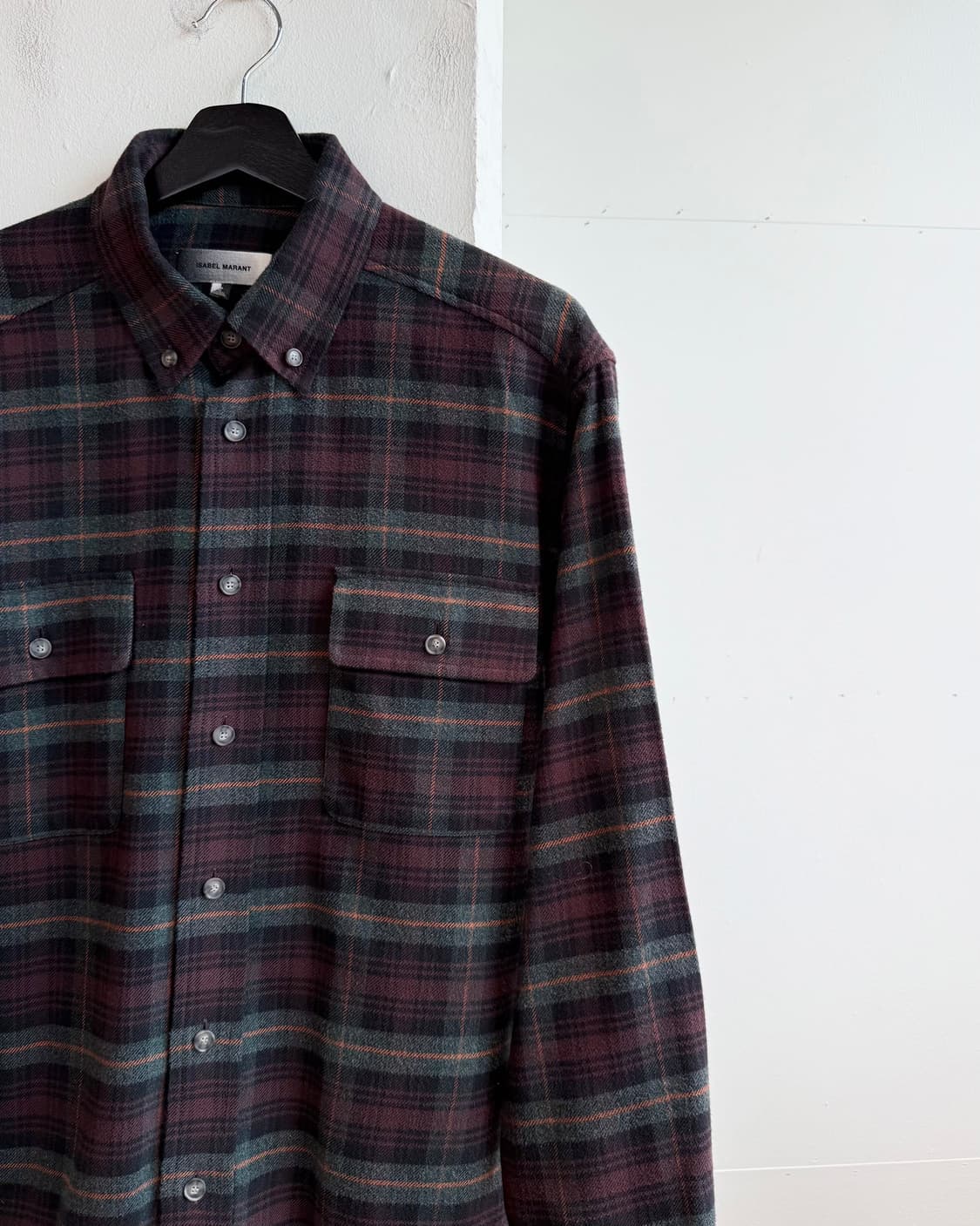 이자벨마랑 버건디 플란넬 체크 셔츠  상품이미지5