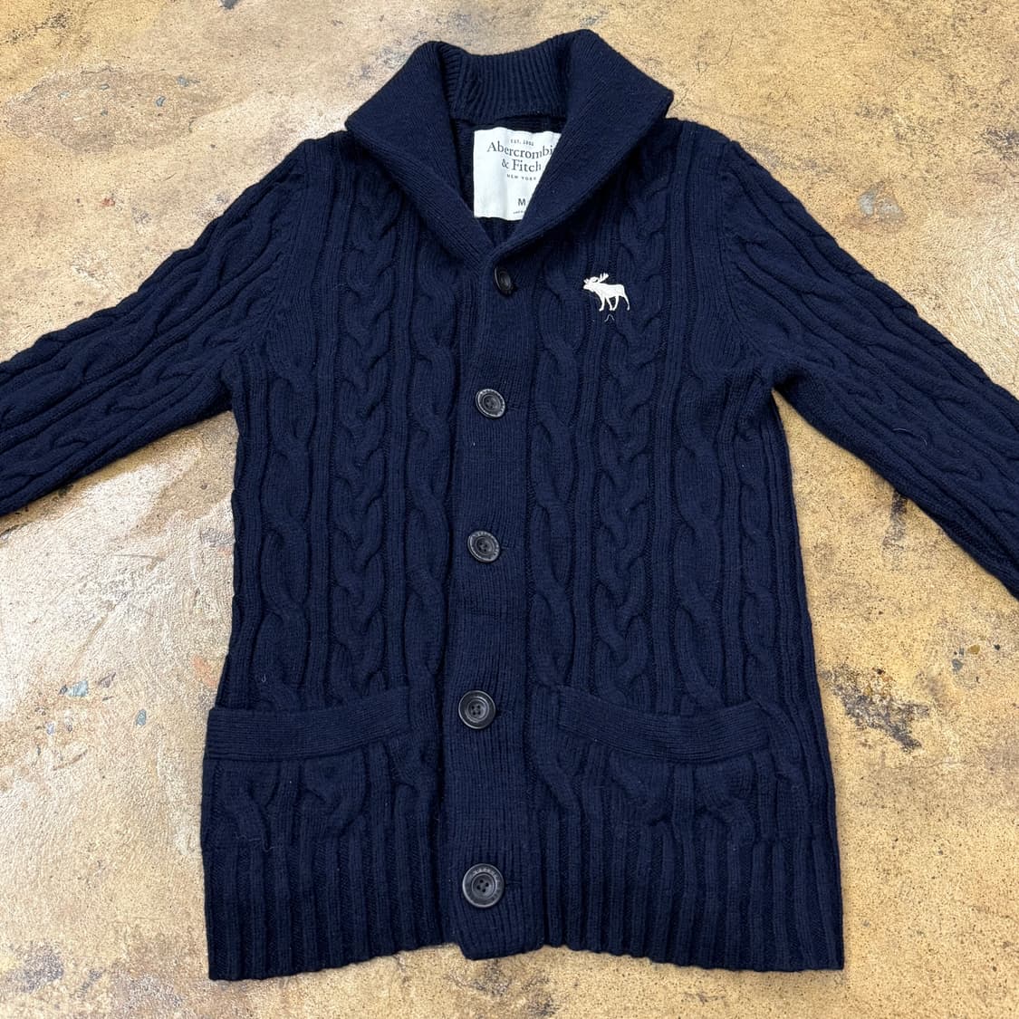 아베크롬비 꽈배기 니트 카라 가디건  상품이미지3