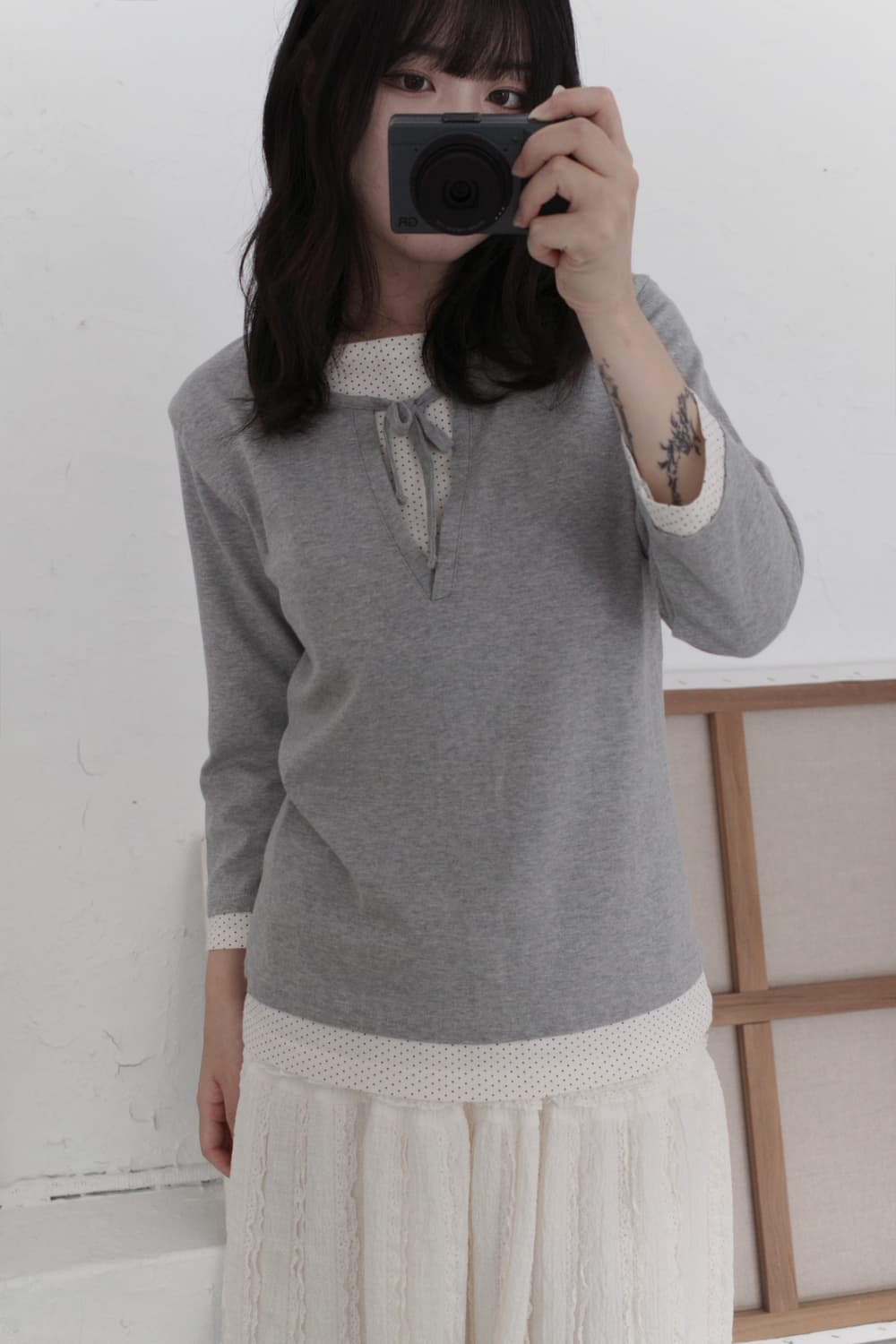 dot layered sleeve 상품이미지6