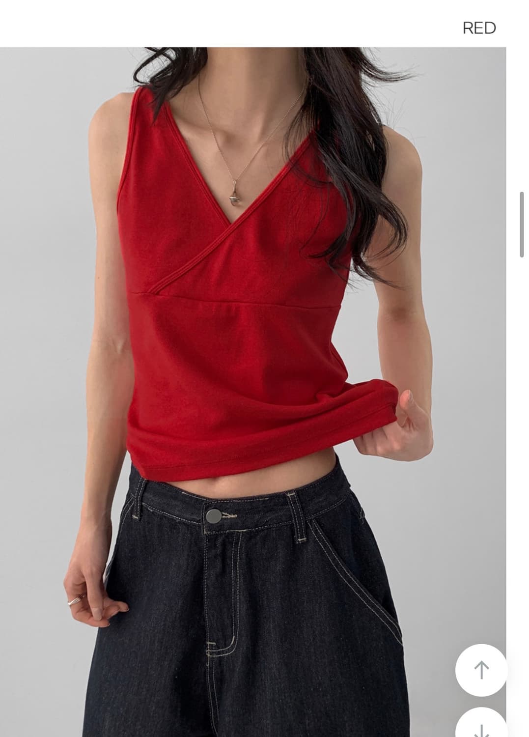 매니크 티어넌 레이어드 브이넥 나시 상품이미지1