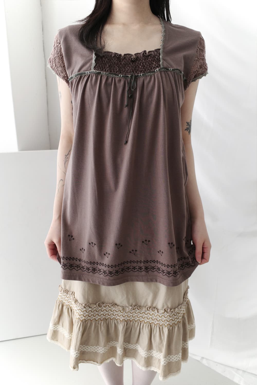 lace crochet half T 상품이미지5