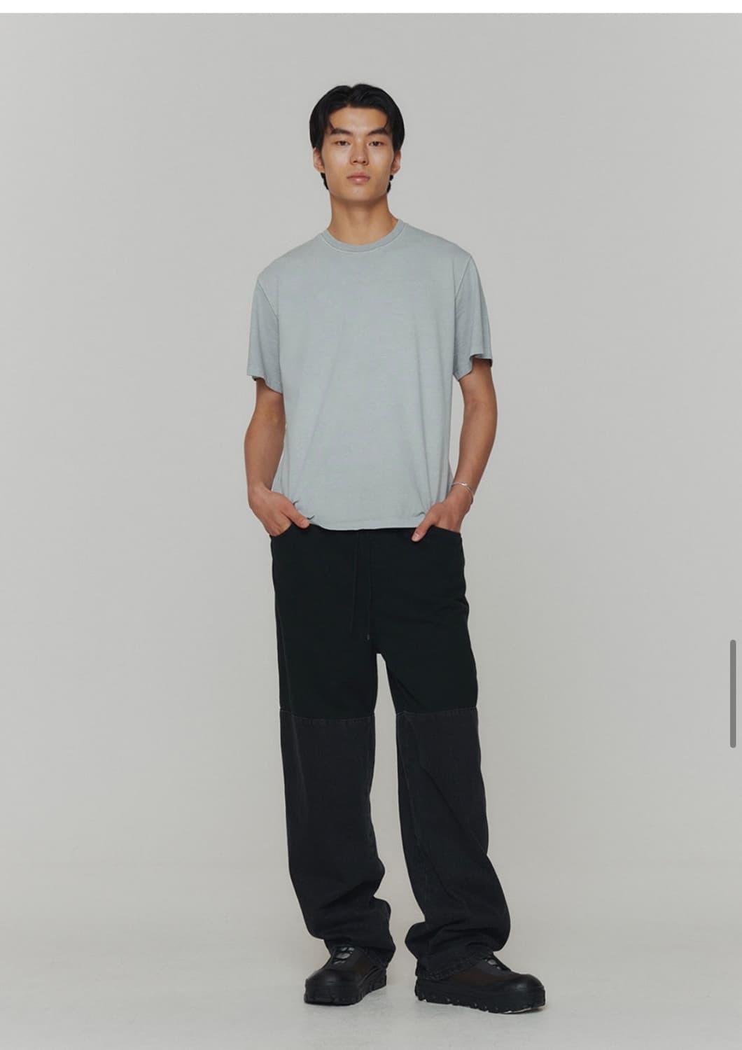 아모멘토 드로우스트링 데님 팬츠 블랙 상품이미지3