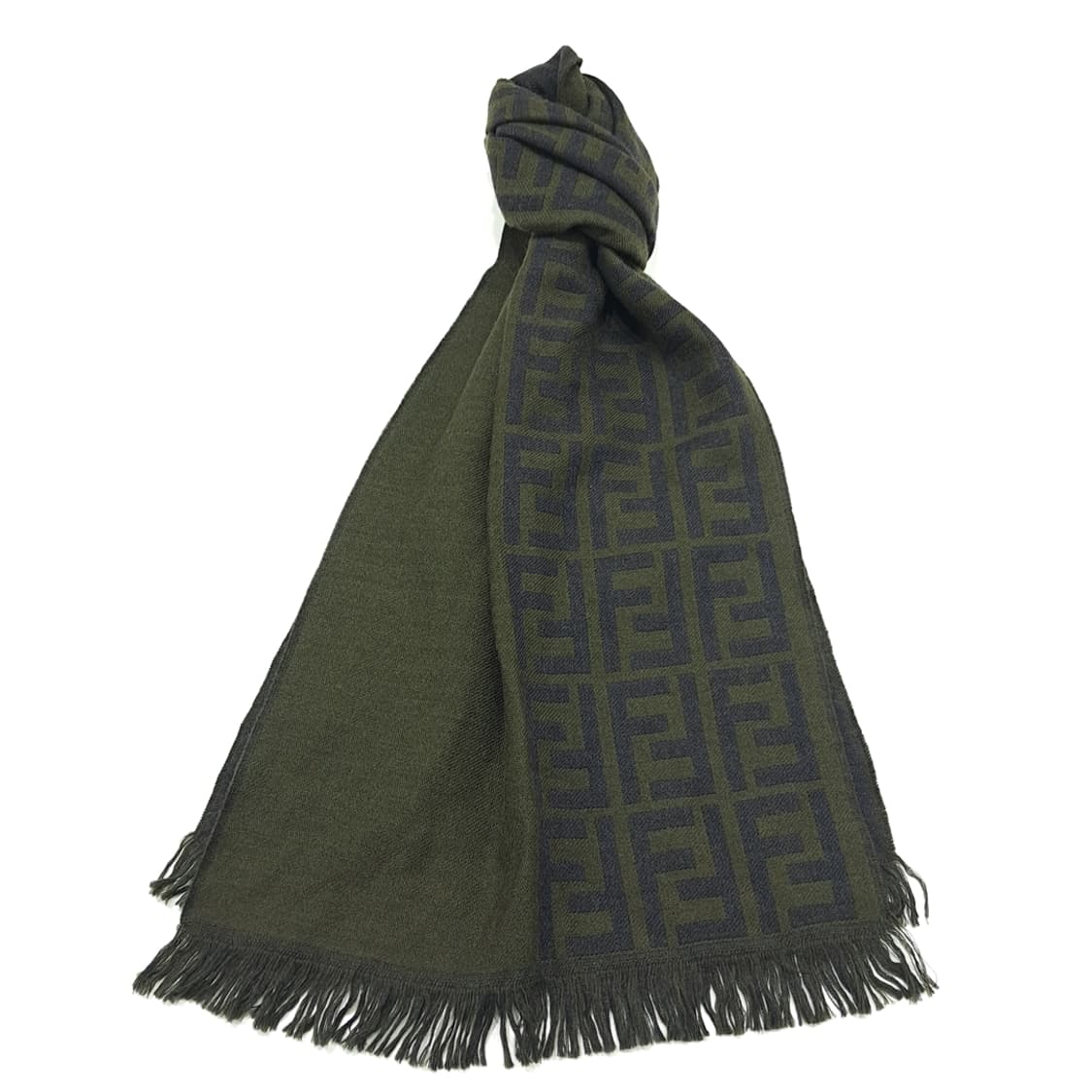 MX240 펜디 FF 모노그램 올리브 울 목도리 머플러 상품이미지1