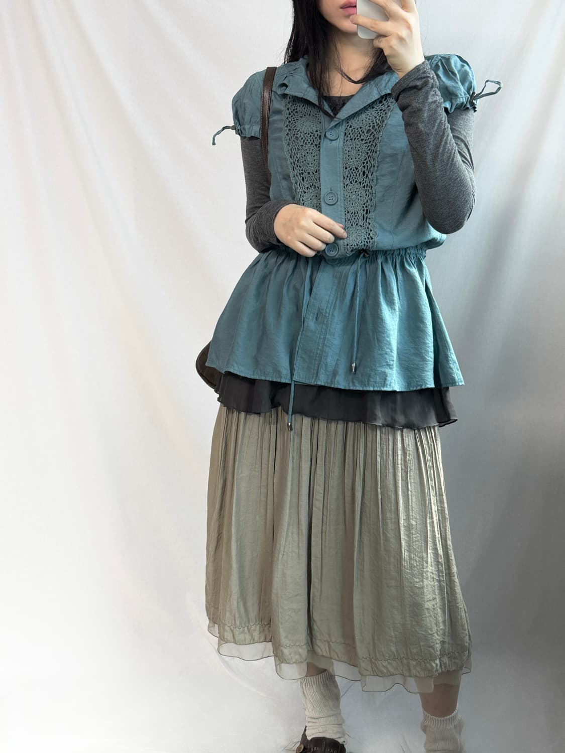 멀티 스트링 레이스 블라우스 상품이미지8