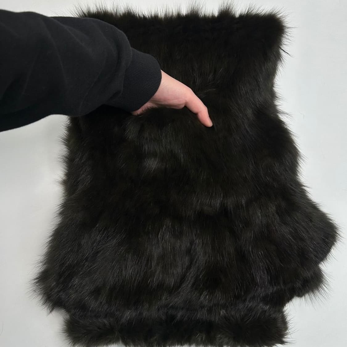  (포켓 보유) 밍크 머플러 블랙-차콜 상품이미지3