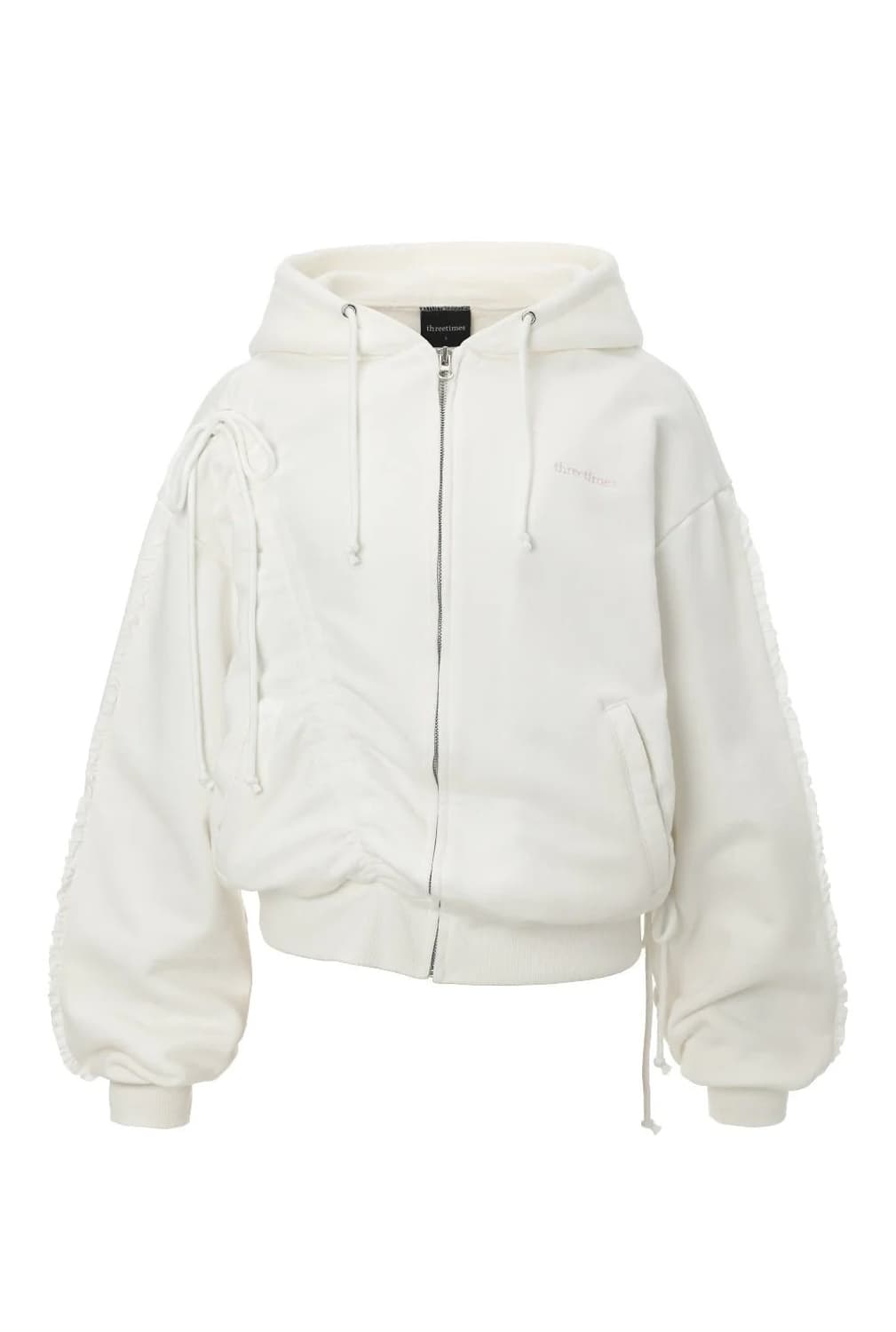 [M] 쓰리타임즈 Whisper Zip Up Hoodie White 상품이미지1