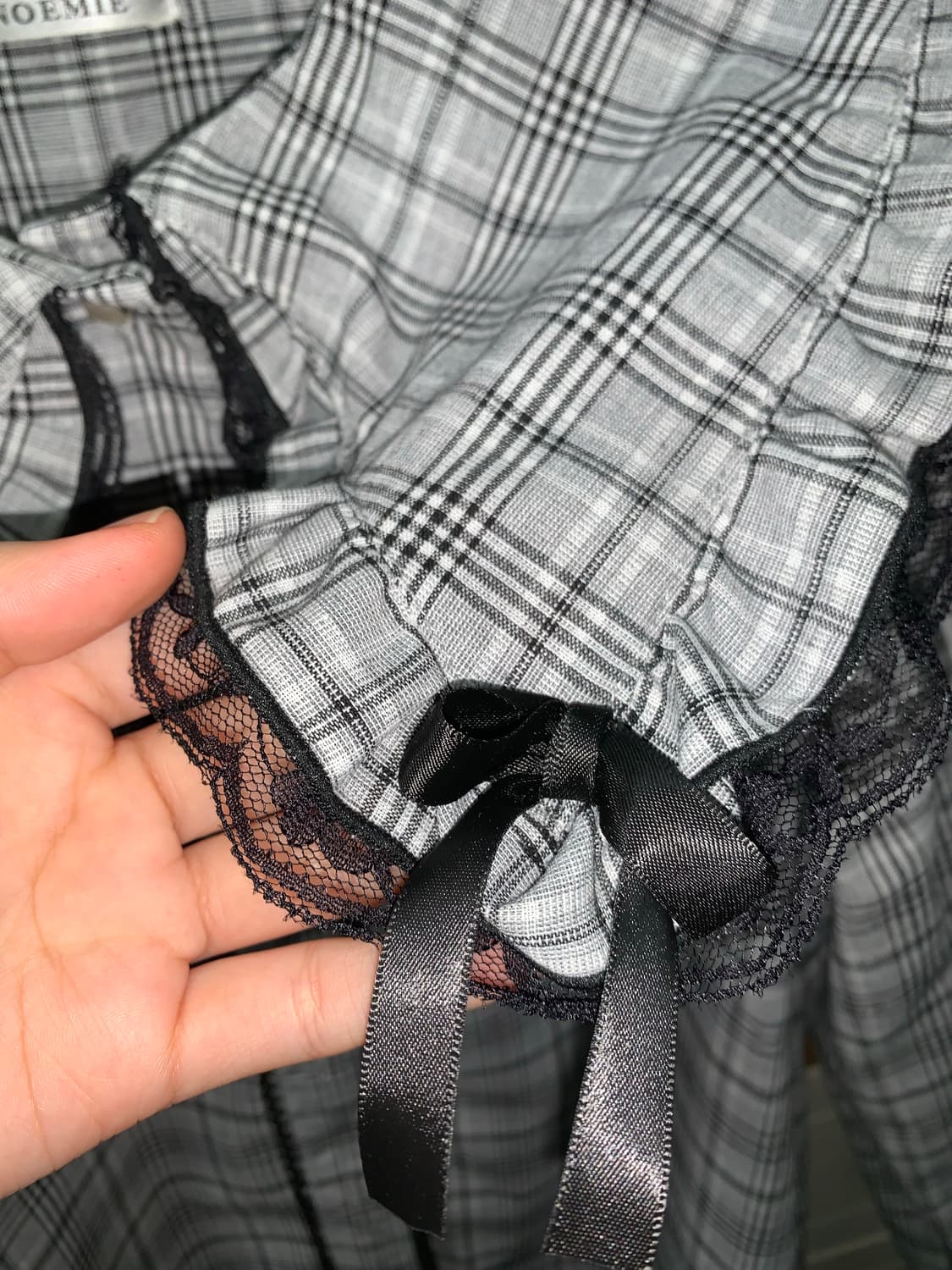 noemie 체크 블라우스 갸루 양산형 리즈리사 빈티지 상품이미지3