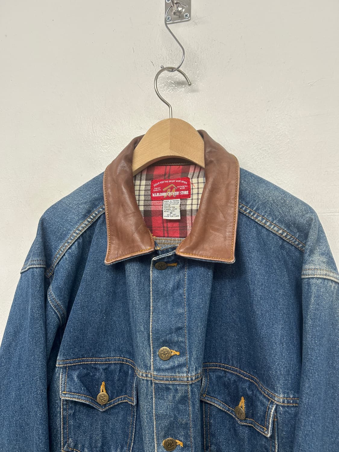 90s 말보로 가죽 카라 데님 자켓 상품이미지3