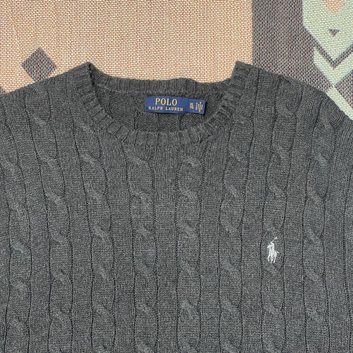 폴로랄프로렌 케이블 니트 빈티지 꽈배기 면맨투맨 상품이미지3