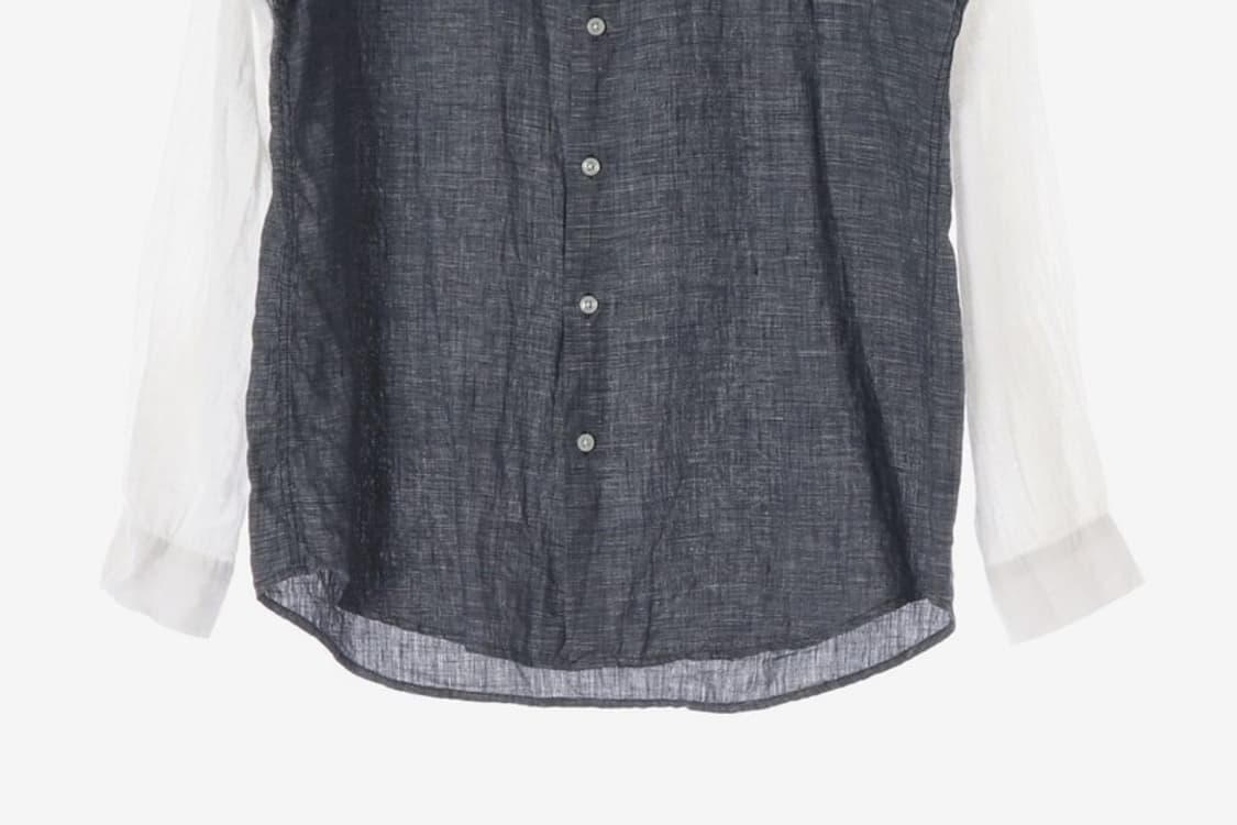 라코스테 3단 컬러블록 린넨 헨리넥 셔츠 L 상품이미지4