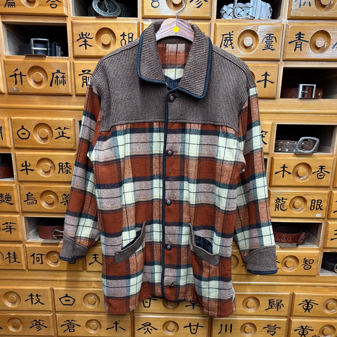 (L) 빈티지 코듀로이 카라넥 플리스 플란넬 자켓 상품이미지1