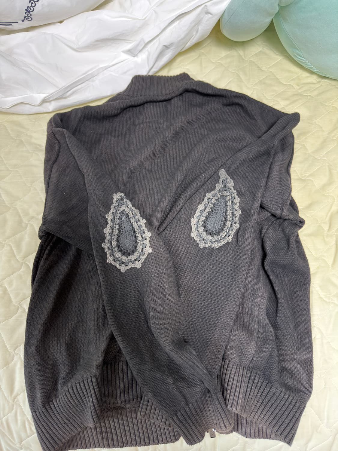 3) 폴리테루 트랙 니트 집업 차콜 상품이미지2