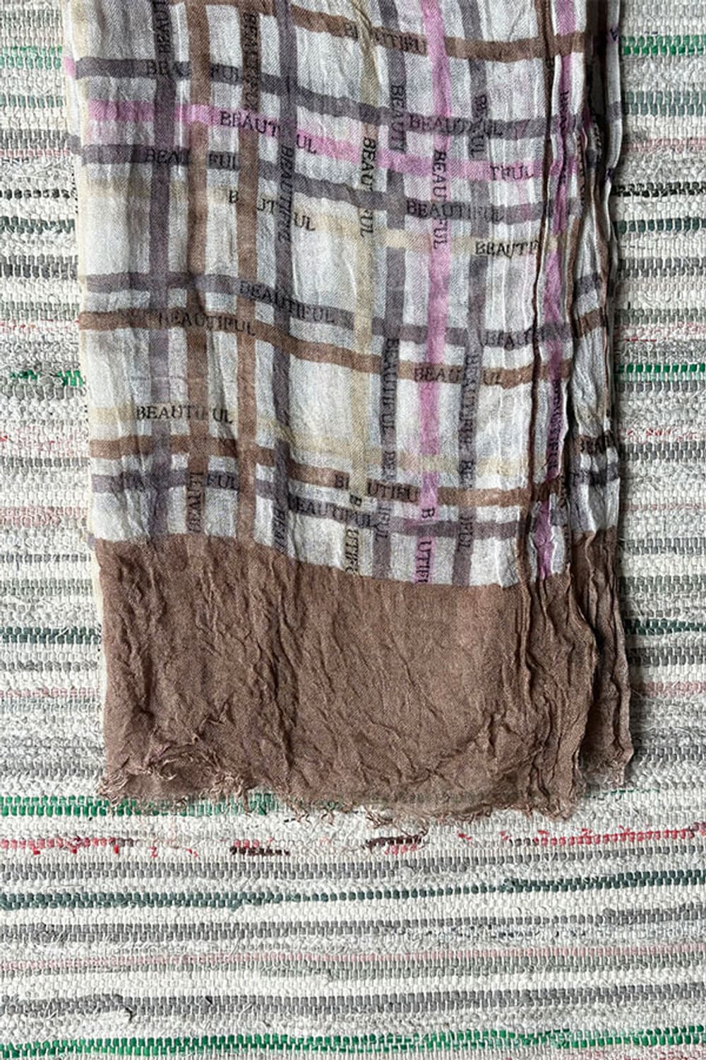 Pink Brown Checkered Scarf 상품이미지2
