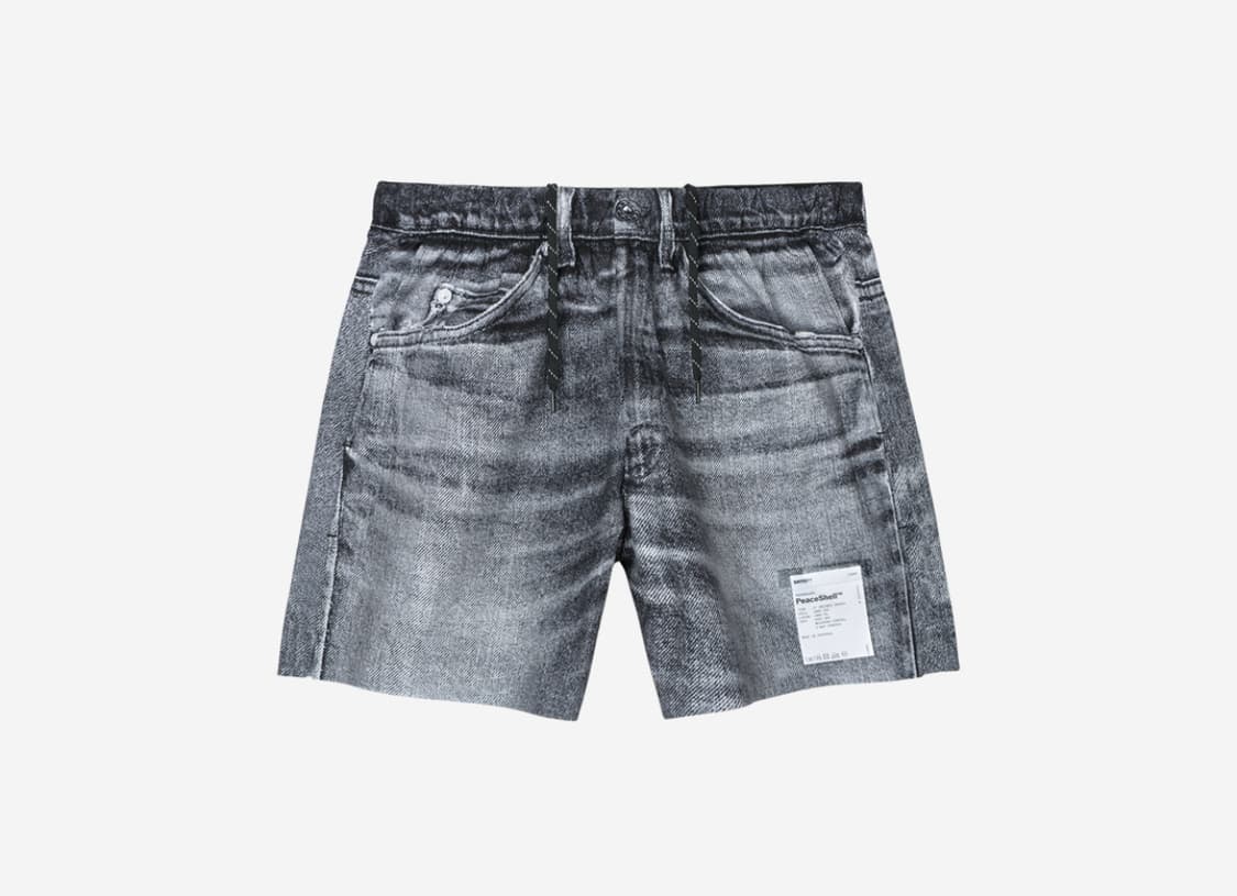 [M] 새티스파이 피스쉘 5인치 언라인드 쇼츠 블랙 데님 상품이미지1