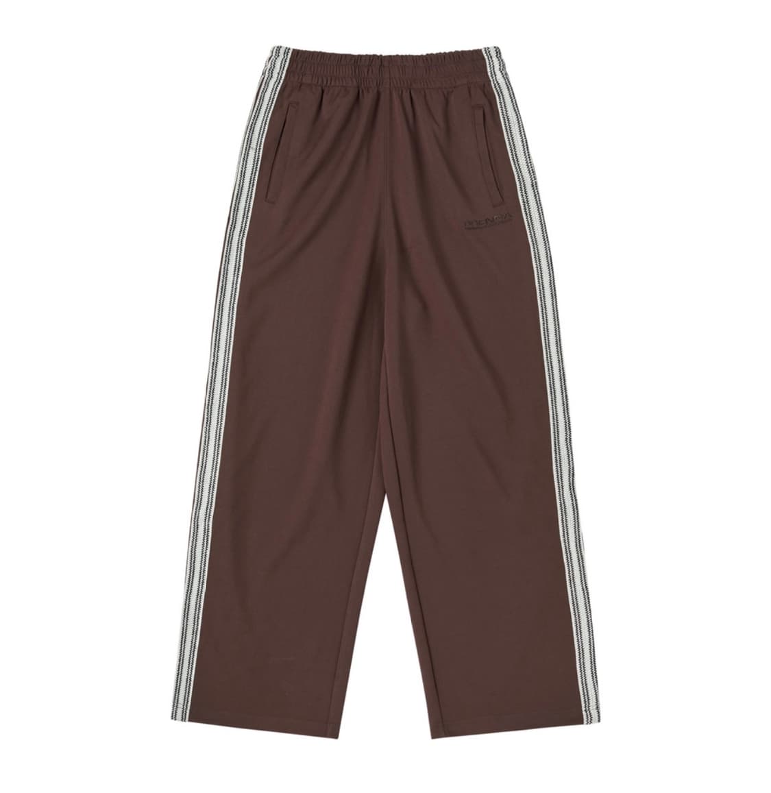 KNIT JACQUARD TAPE TRACK PANTS BROWN 상품이미지1