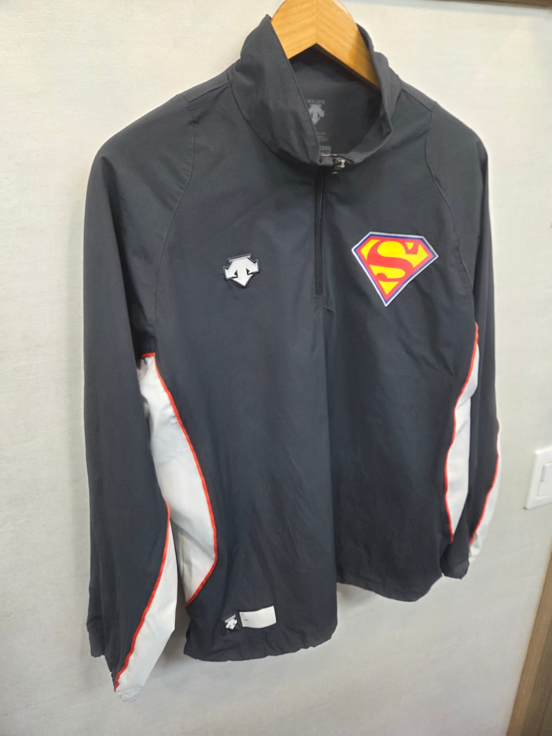 데상트 베이스볼 우븐 반집업 자켓 L 상품이미지6